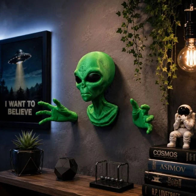 Alienígena Decorativo de Parede 3D